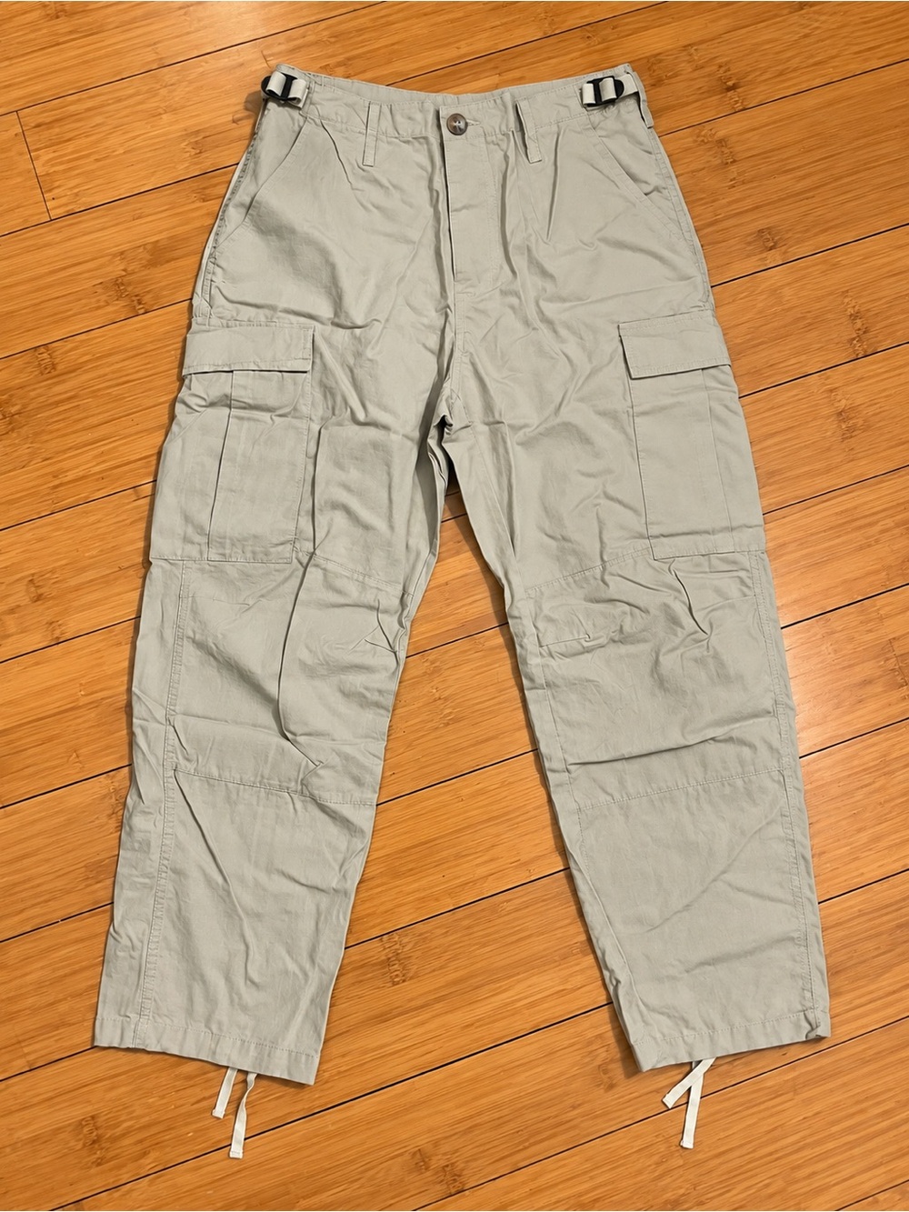 Women's Cargo Jeans — Cream Relaxed Fit